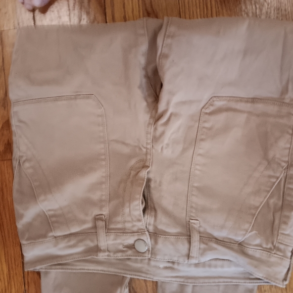 Lucky 7 Size 8 Skinny leg flat front Khaki tan Women's jeans pants - Picture 3 of 4